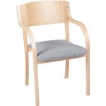 Holz-Polsterstuhl mit Armlehnen, mit Sitzpolster, 